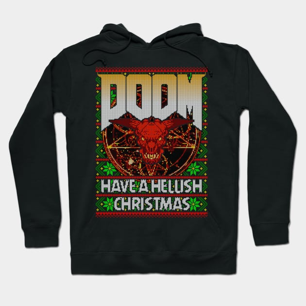 Have a Hellish Christmas Hoodie by HappyLlama